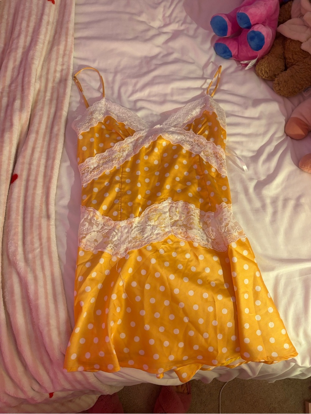 Silky Polka Dot Lace Mini dress - Picture 2 of 5